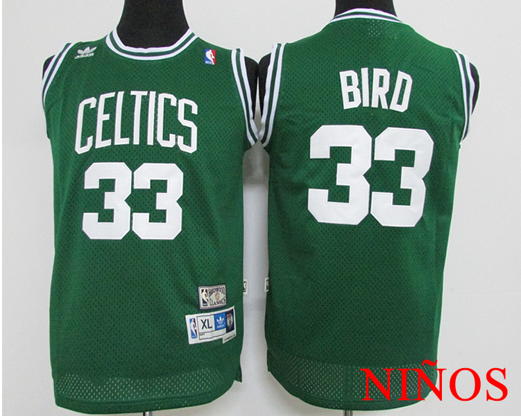 Larry Bird, Boston Celtics (Verde) -NIÑOS - Haga click en la imagen para cerrar