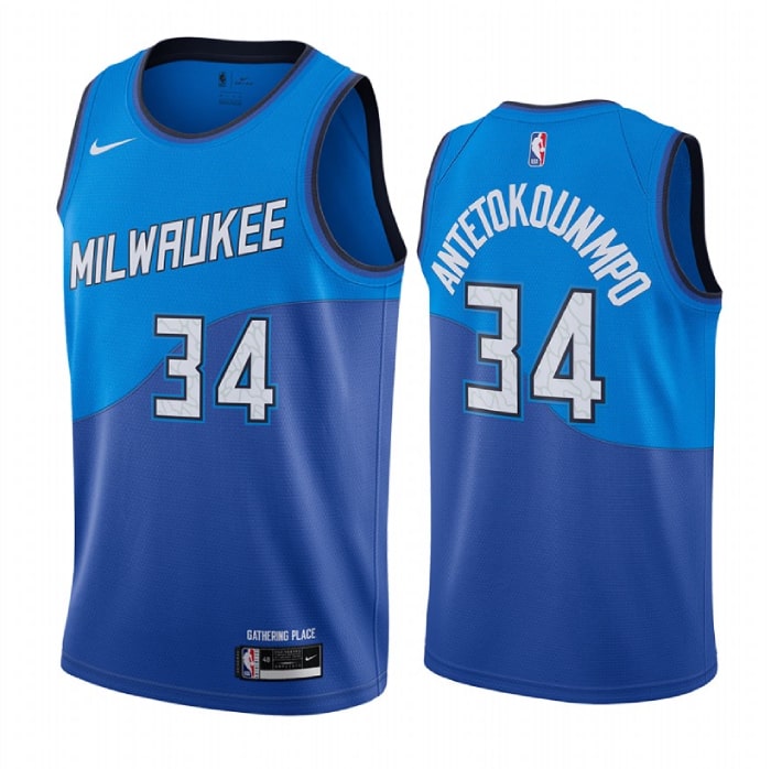 Giannis Antetokounmpo, Milwaukee Bucks 2020/21 - City Edition - Haga click en la imagen para cerrar