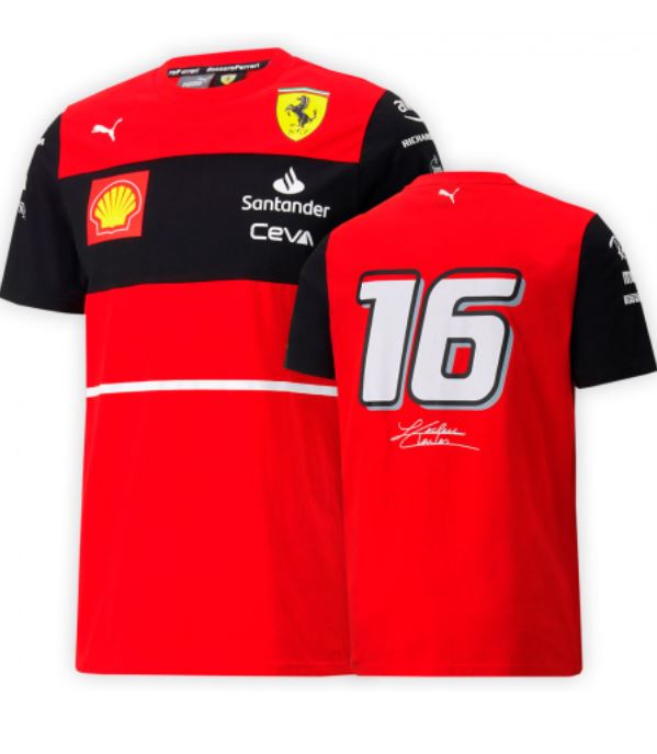 Camiseta Scuderia Ferrari 2022 - Charles Leclerc - Haga click en la imagen para cerrar