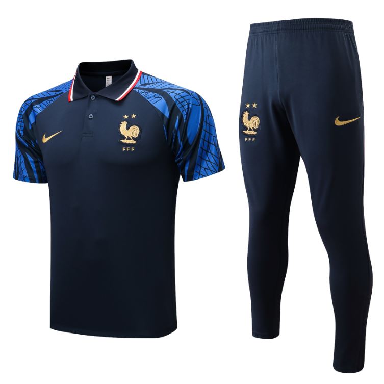 Polo + Pantalones Francia 2022/23 (Dark) - Haga click en la imagen para cerrar
