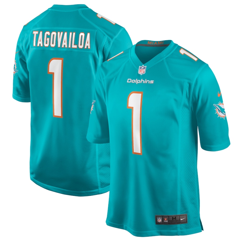 Tua Tagovailoa, Miami Dolphins - Aqua - Haga click en la imagen para cerrar